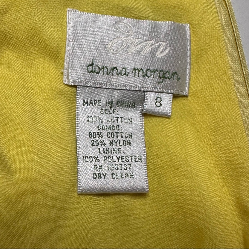 Donna Morgan Embroidered Fit & Flare Dress Sz 8 Lace Cap Sleeve Lined * FLAW - Picture 6 of 11